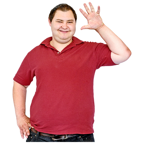image of man waving