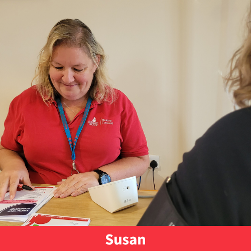image of a member of healthy cornwall team - text reads "susan"
