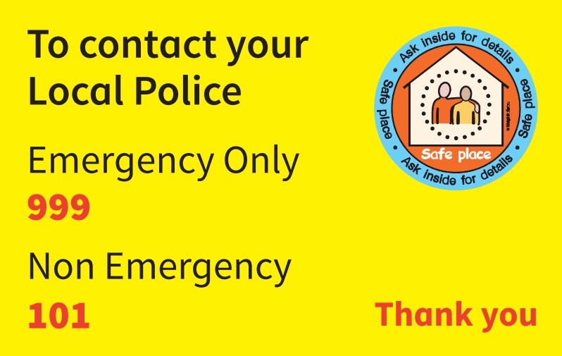 back of safe places card