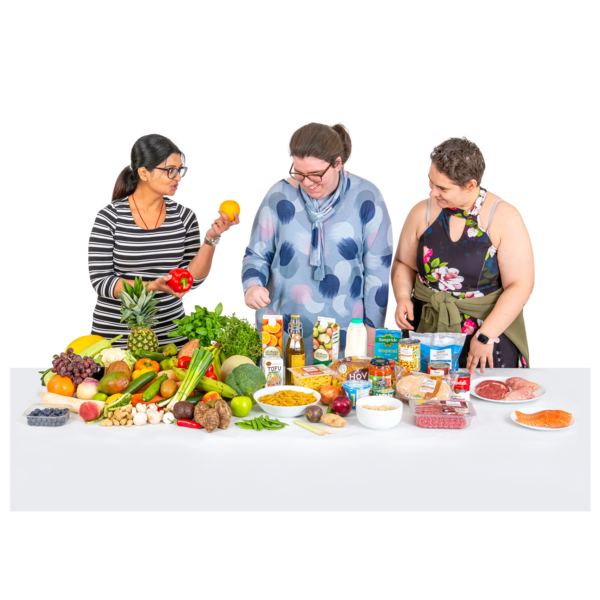 image of women looking at food