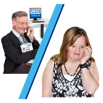 image showing contact tracer calling a person