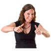 image of woman with thumbs up